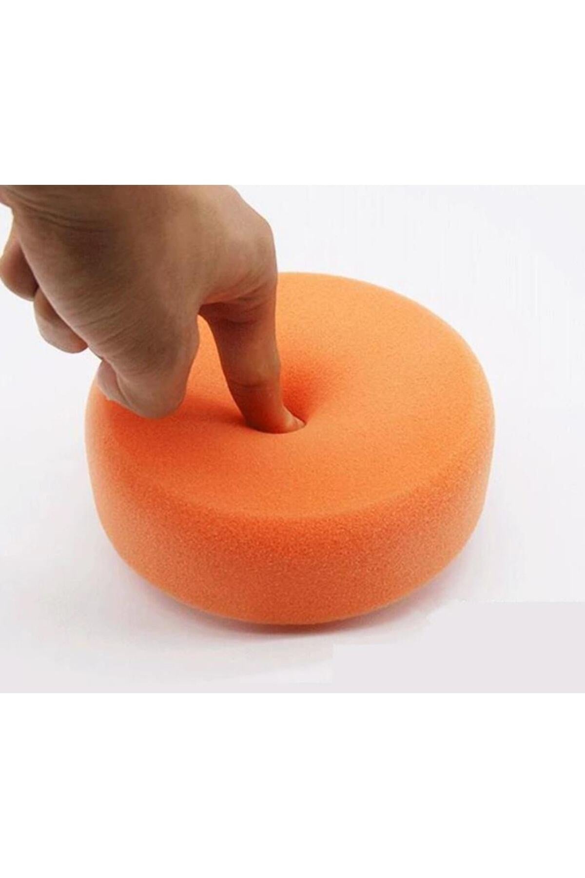 5+1 Set Polisaj Süngeri Turuncu Oto Pasta Cila Parlatma Pedi 150mm + Matkap Aparatı