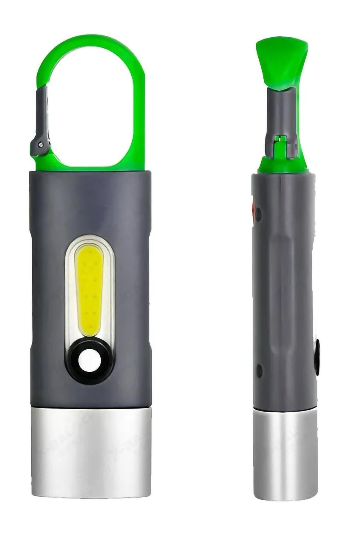 4 Modlu Şarjlı El Feneri COB LED USB Kamp Outdoor Avcılık Lambası Kancalı 400 Lümen 3W
