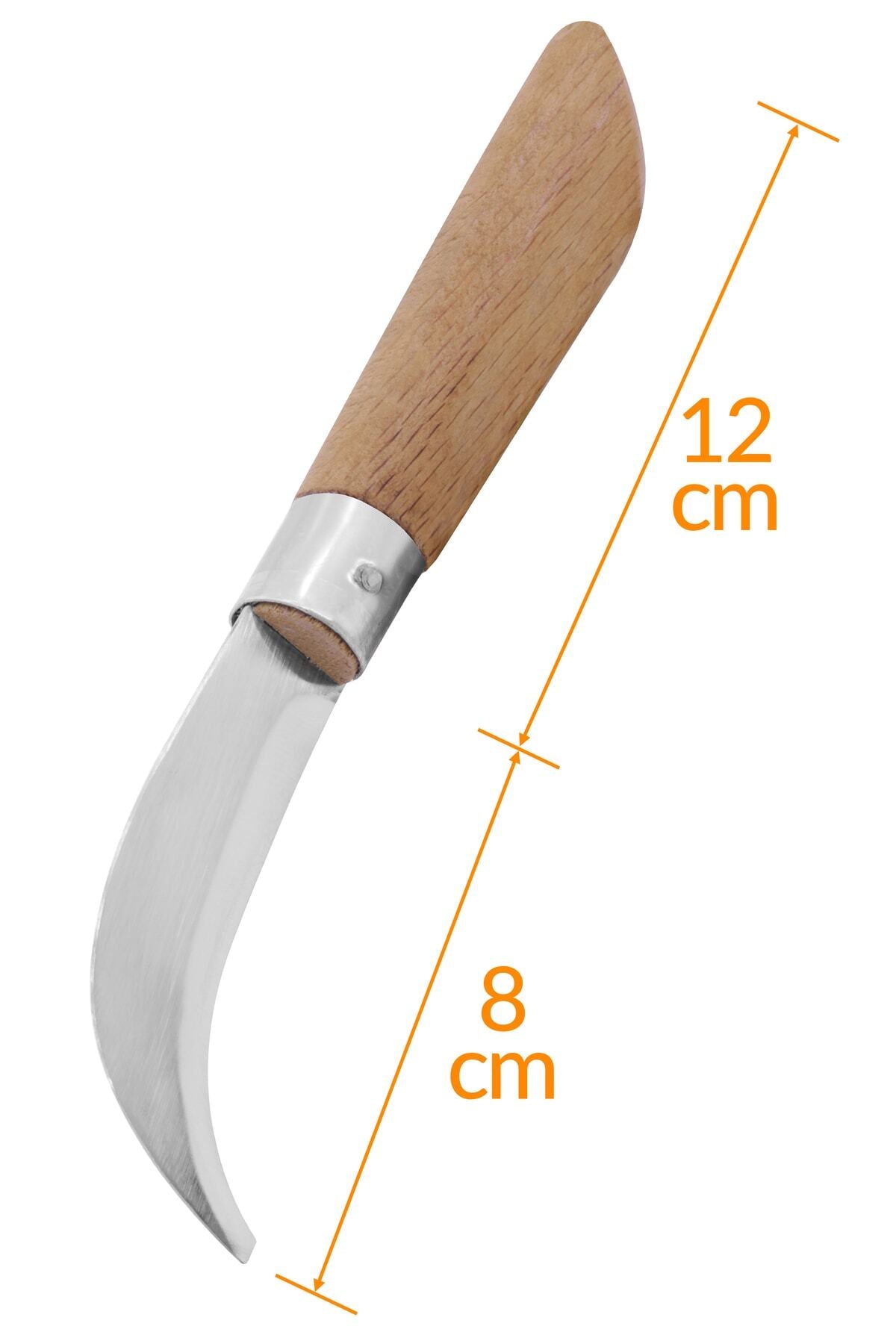 Paslanmaz Eğri Aşı Bıçağı 20 Cm No:2 + Örme Iş Eldiveni