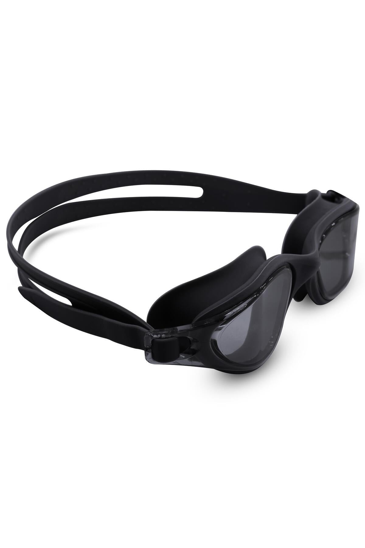 4LÜ SET Swimmer PRO Buğu Yapmaz Havuz Deniz Yüzücü Gözlüğü Boneli Tıkaçlı UV Korumalı Yüzme Siyah