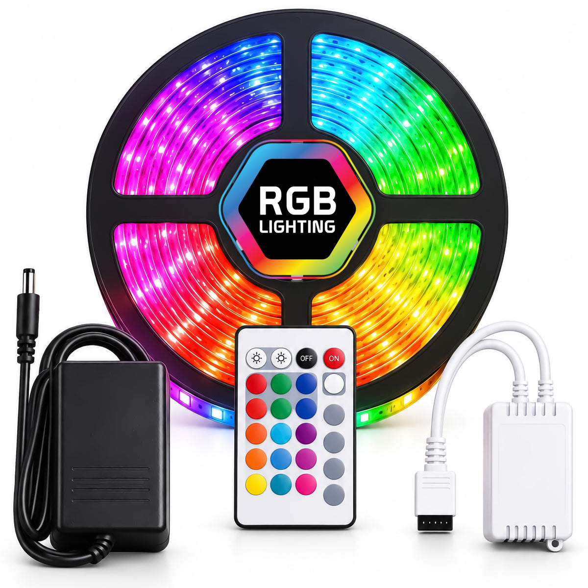 RGB Şerit Led Kumandalı 5 Metre 4 Animasyonlu 16 Renk Tak Çalıştır Şerit LED Işık Aydınlatma