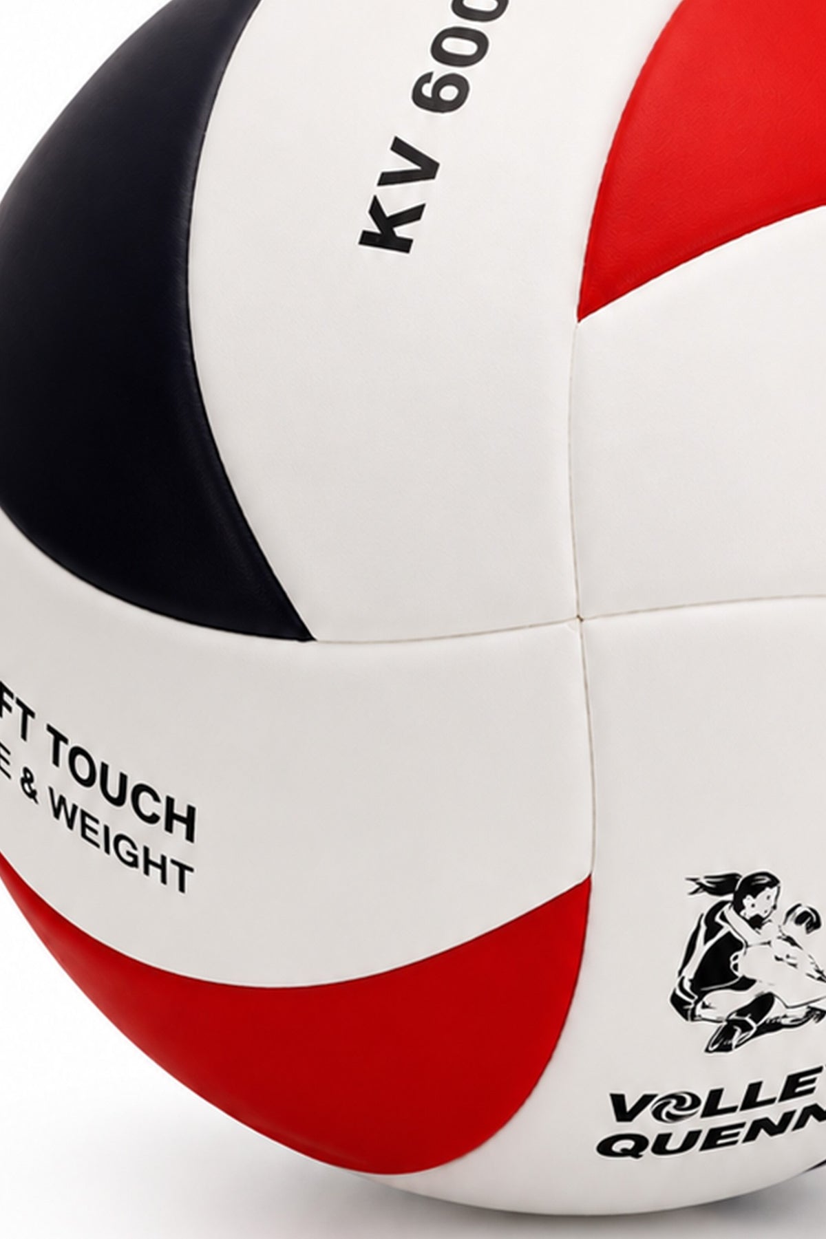 Voleybol Topu Swirl Soft Touch Yapıştırma Yumuşak Yüzey 8 Panel 5 Numara Kırmızı Beyaz KV600