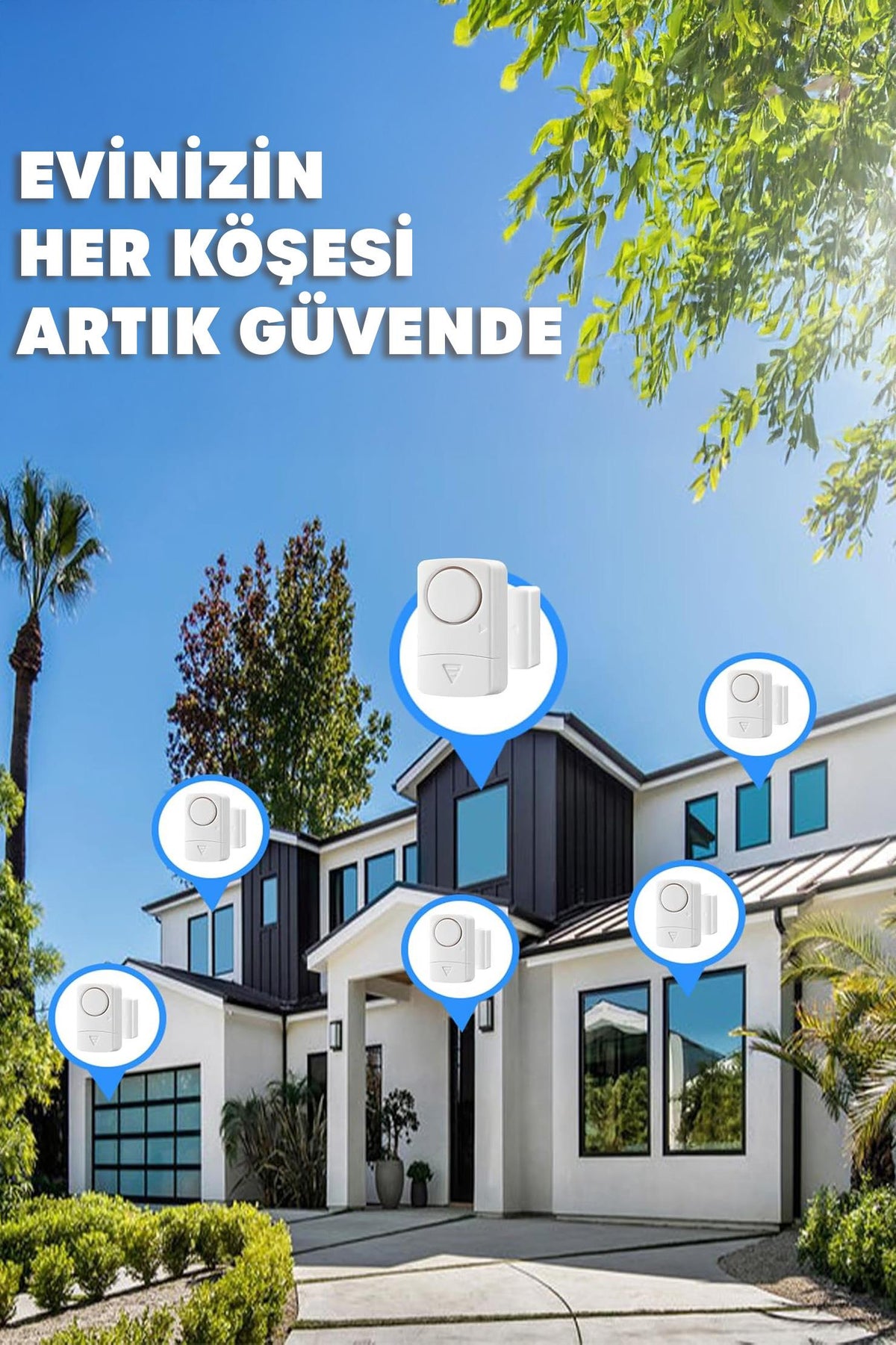 1 Adet Kablosuz Kapı Pencere Alarmı Pilli Uzun Ömürlü Hırsız Güvenlik Cihazı Alarm Sistemi