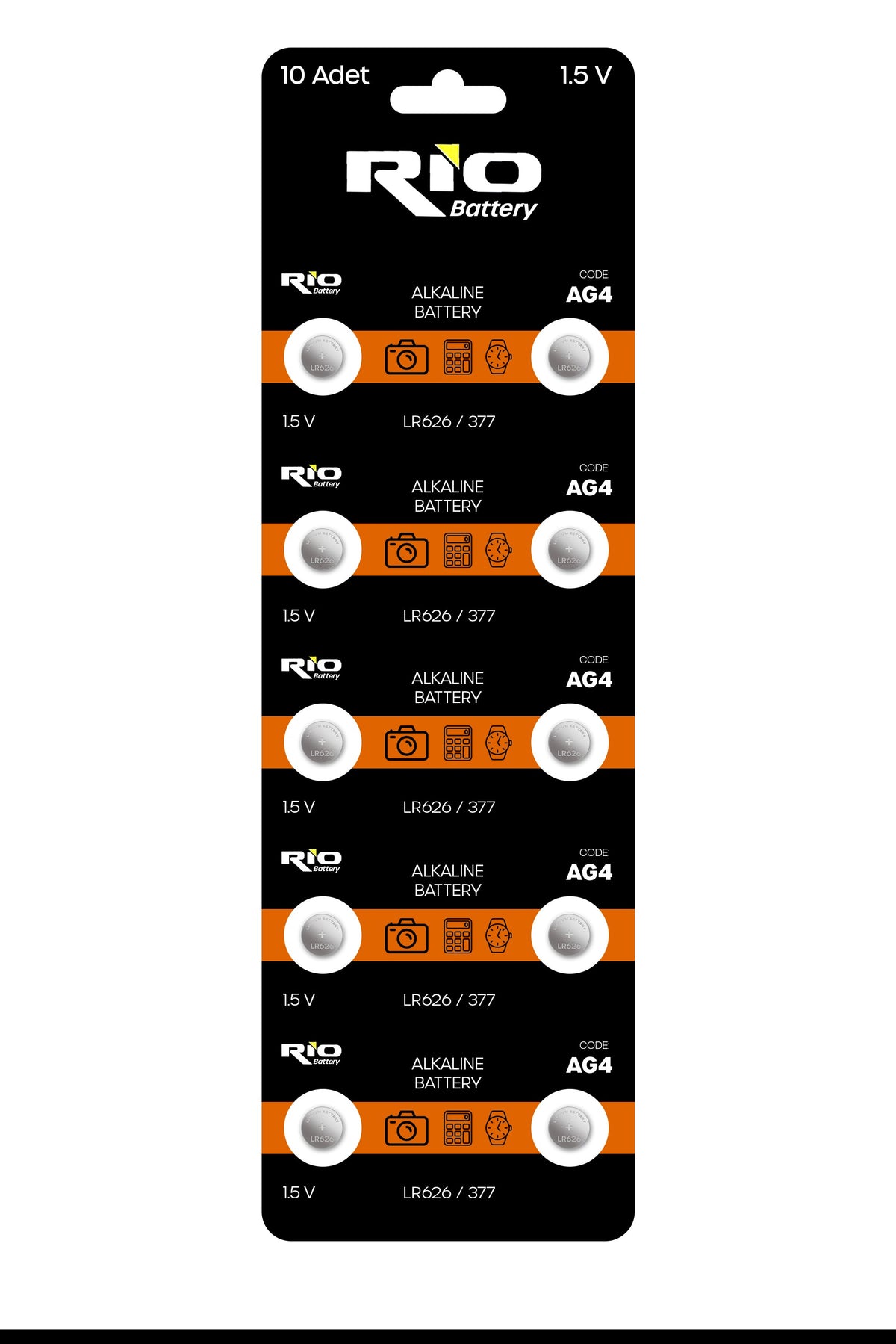 10 Adet AG4 Alkaline Düğme Pil 1.5 Volt LR626 / 377 / 177 Alkali Düğme Piller