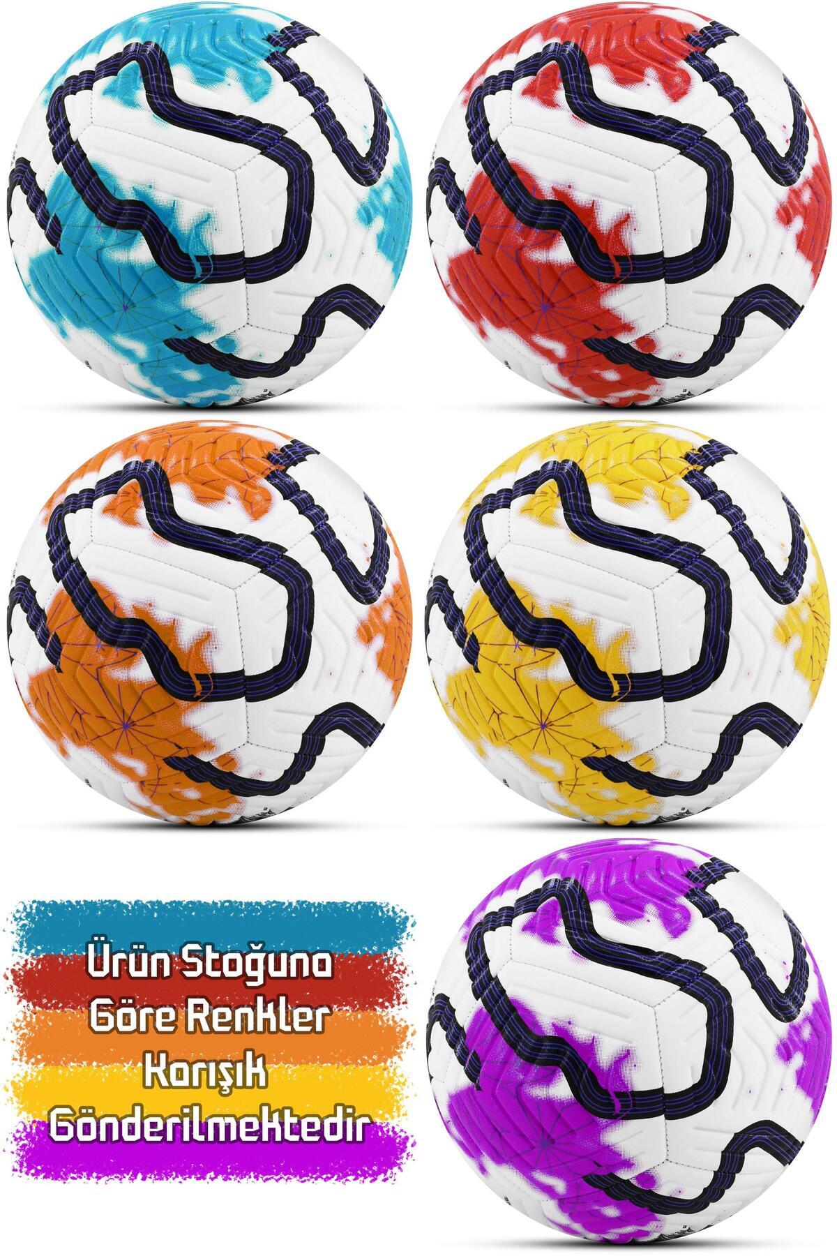 Orijinal Futbol Topu COLOR Pompalı Set Sert Zemin Halı Saha Futbol Topu Hibrit No:5
