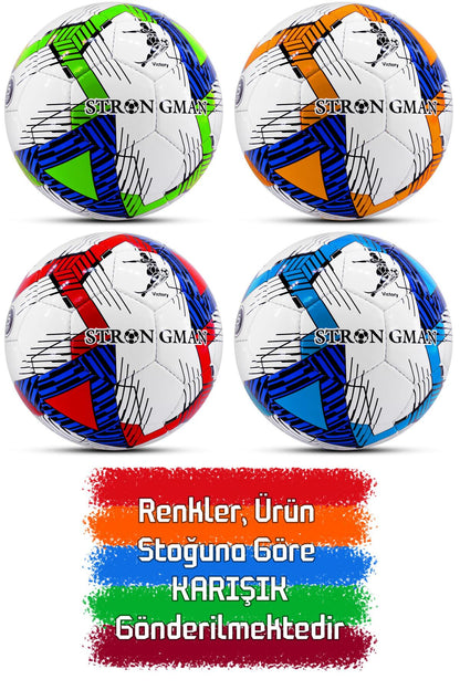 Futbol Topu Pompalı Set Profesyonel El Dikişli Dayanıklı Sert Zemin Halı Saha Topu 701 No:5