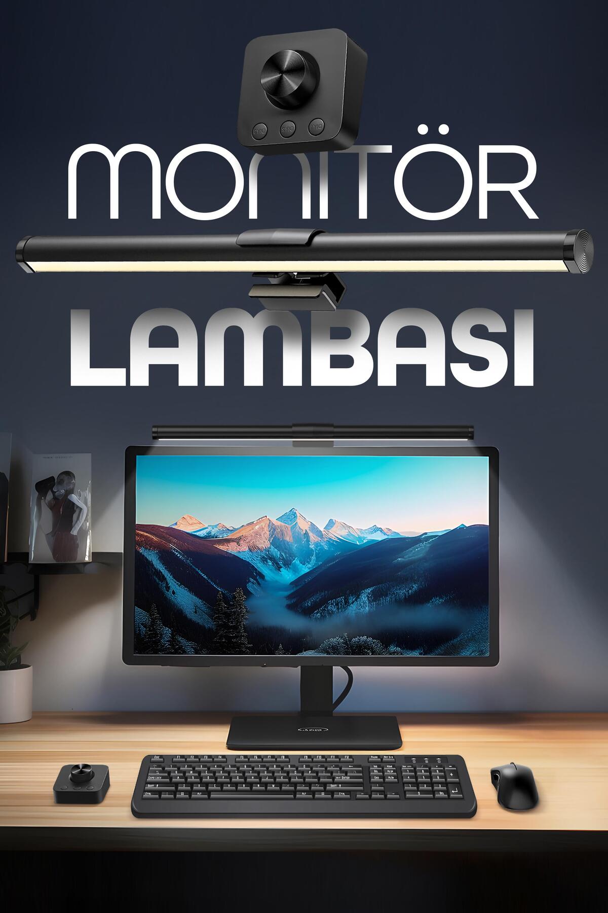 Monitör Lambası Kumandalı Light Pro Series USB Kademeli Parlaklık Renk Ayarlı Masa PC Ekran Işığı