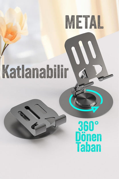 Ayarlanabilir Metal Katlanabilir Telefon Tutucu Tablet Standı Yüksek Kalite 360° S013