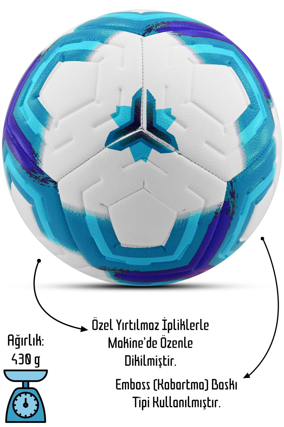 Orijinal Futbol Topu Premiera Sert Zemin Halı Saha Futbol Topu Hibrit Mavi No:5