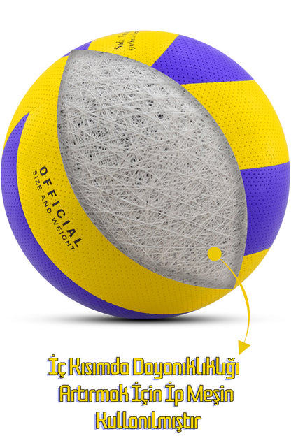 Yapıştırma Voleybol Topu Pompalı Set Soft Touch İç-Dış Mekan Uygun 8 Panel Mavi 280 Gram