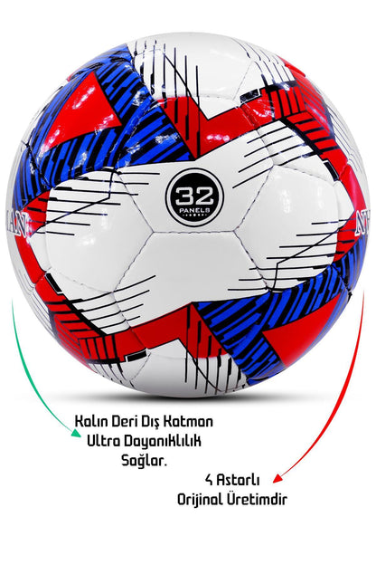Futbol Topu Pompalı Set Profesyonel El Dikişli Dayanıklı Sert Zemin Halı Saha Topu 701 No:5