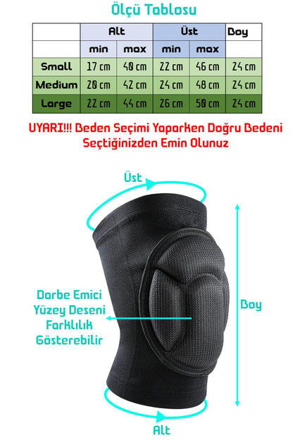 Deluxe Unisex Voleybol Dizliği Darbe Emici Sünger Basketbol Dizlik Bisiklet Spor Dizliği Large