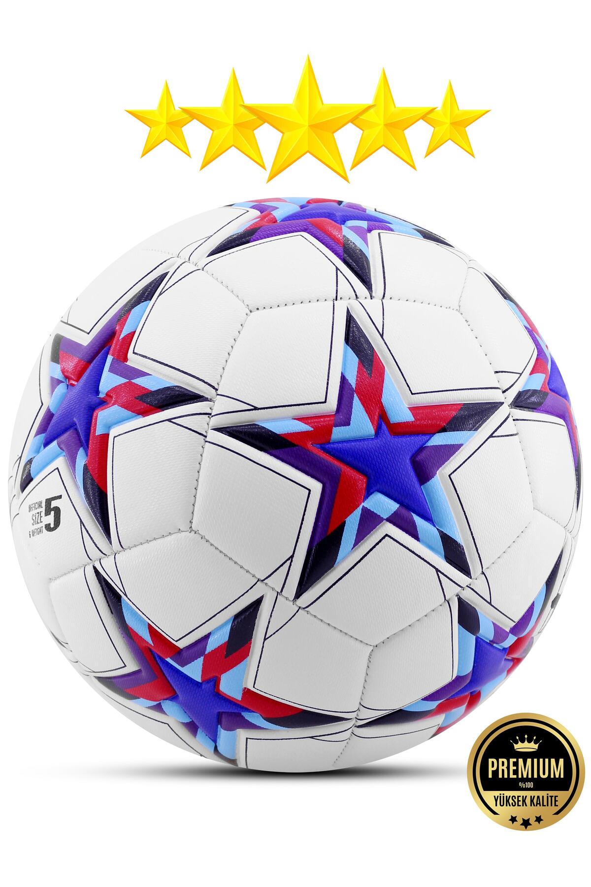 Futbol Topu Şampiyonlar Ligi Topu UCL Halı Saha Sert Zemin Dayanıklı Top No:5 Mavi FT510