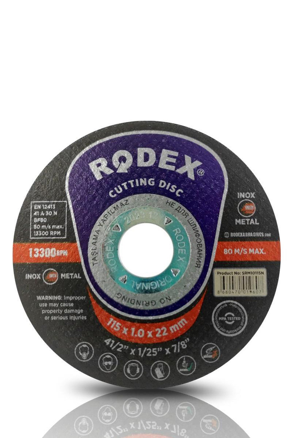 Rodex Inox Metal Kesici Taş Disk Zımpara Metal Demir Inox Kesme Taşı 115 X 1 Mm 1 Adet