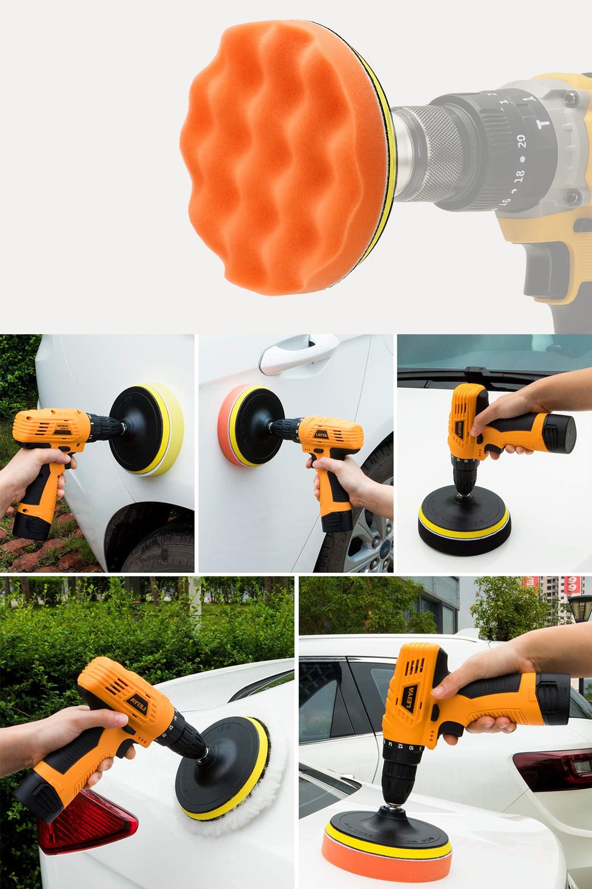 Pasta Cila Polisaj Süngeri Seti 115mm Matkap Uyumlu Pasta Cila Parlatma Pedi Seti 11 Parça Oto Bakım