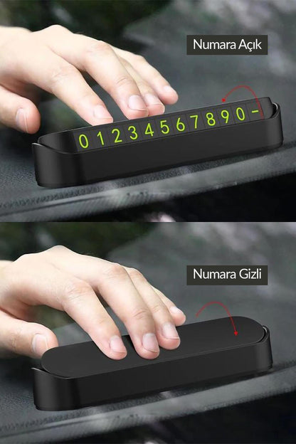 Fosforlu Aç Kapa Araç Numaratörü Araba Park Telefon Numarası Aparatı Parkmatik