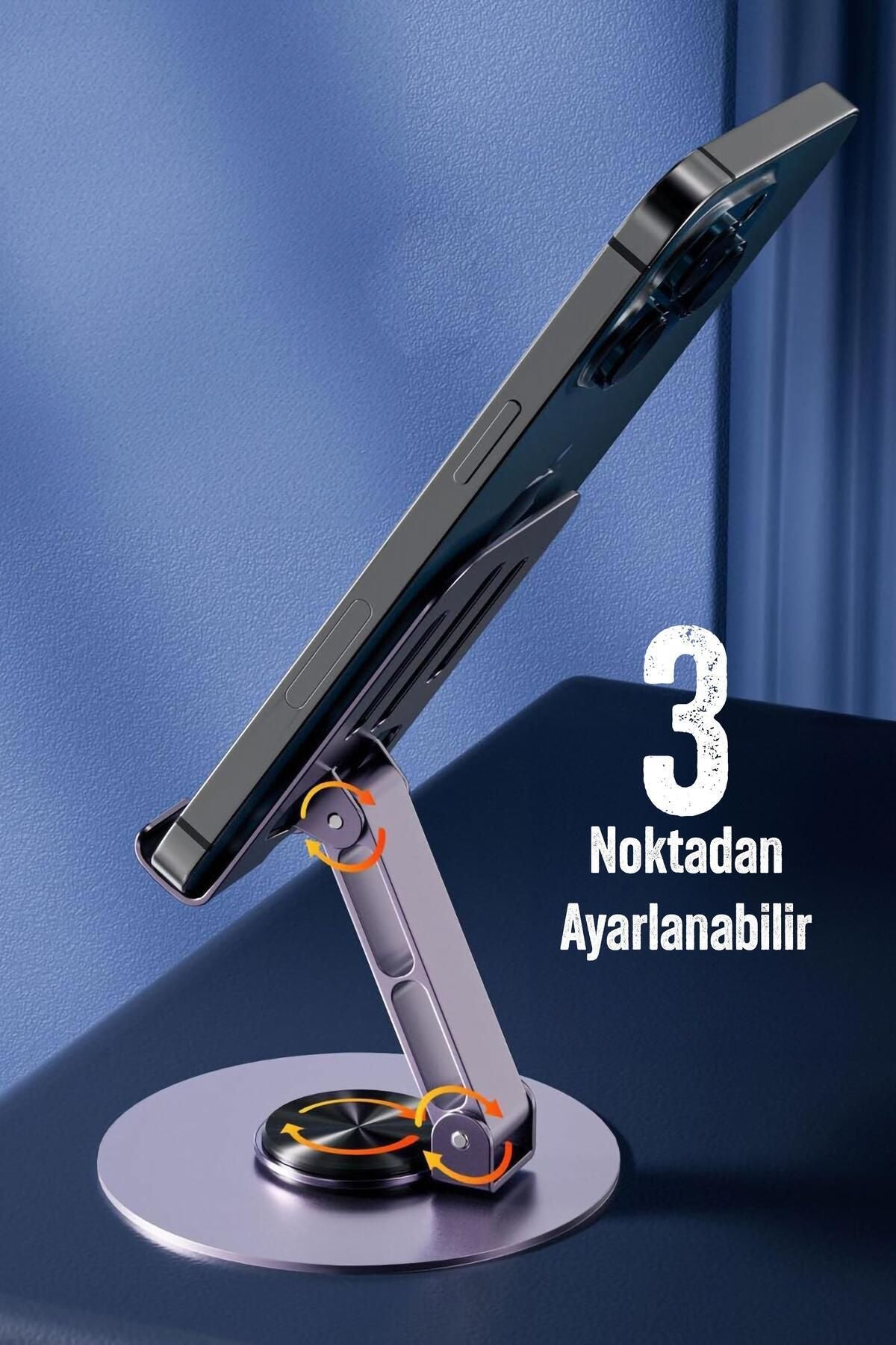Ayarlanabilir Metal Katlanabilir Telefon Tutucu Tablet Standı Yüksek Kalite 360° S013