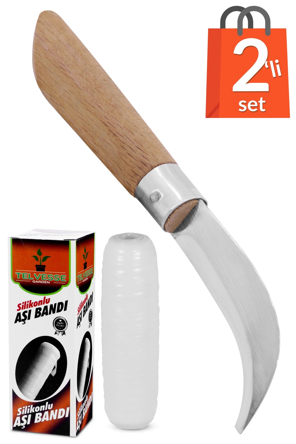 Aşı Bıçağı 22 Cm No:3 + Aşı Bandı 40 Metre (2'li Paket)