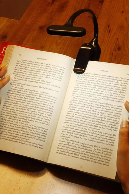 Ledli Klipsli Mini Kitap Okuma Lambası Mandallı Pille Çalışan Işık Masa Lambası Kitap Okuma Işığı