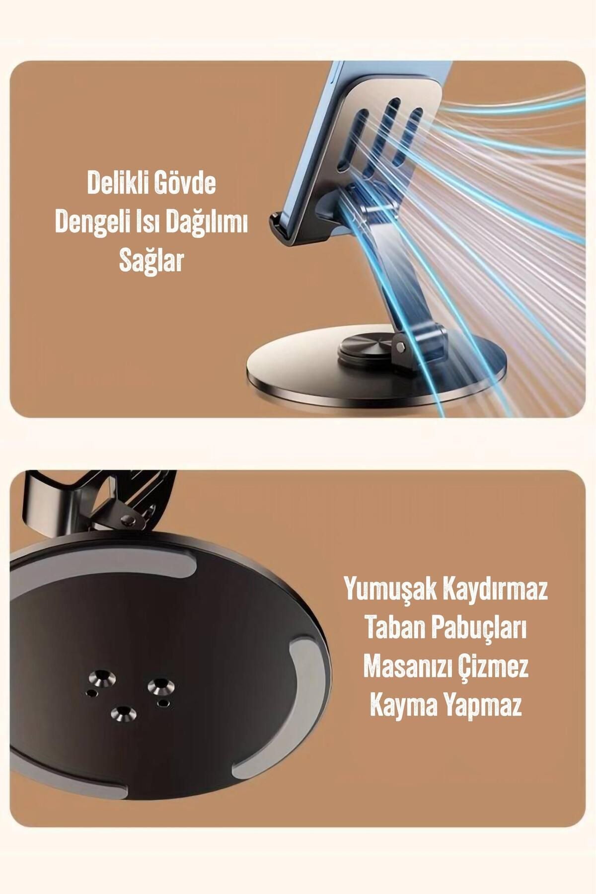 Ayarlanabilir Metal Katlanabilir Telefon Tutucu Tablet Standı Yüksek Kalite 360° S013