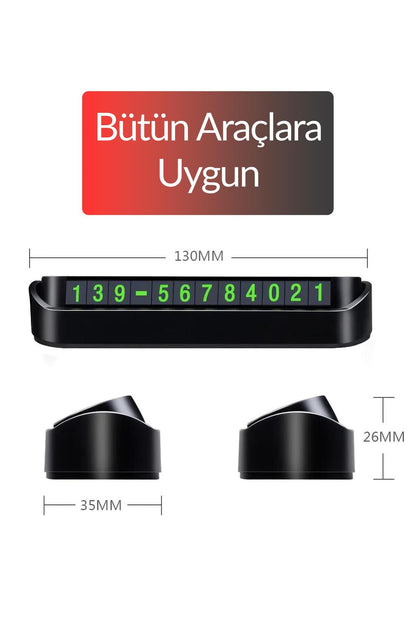 Fosforlu Aç Kapa Araç Numaratörü Araba Park Telefon Numarası Aparatı Parkmatik