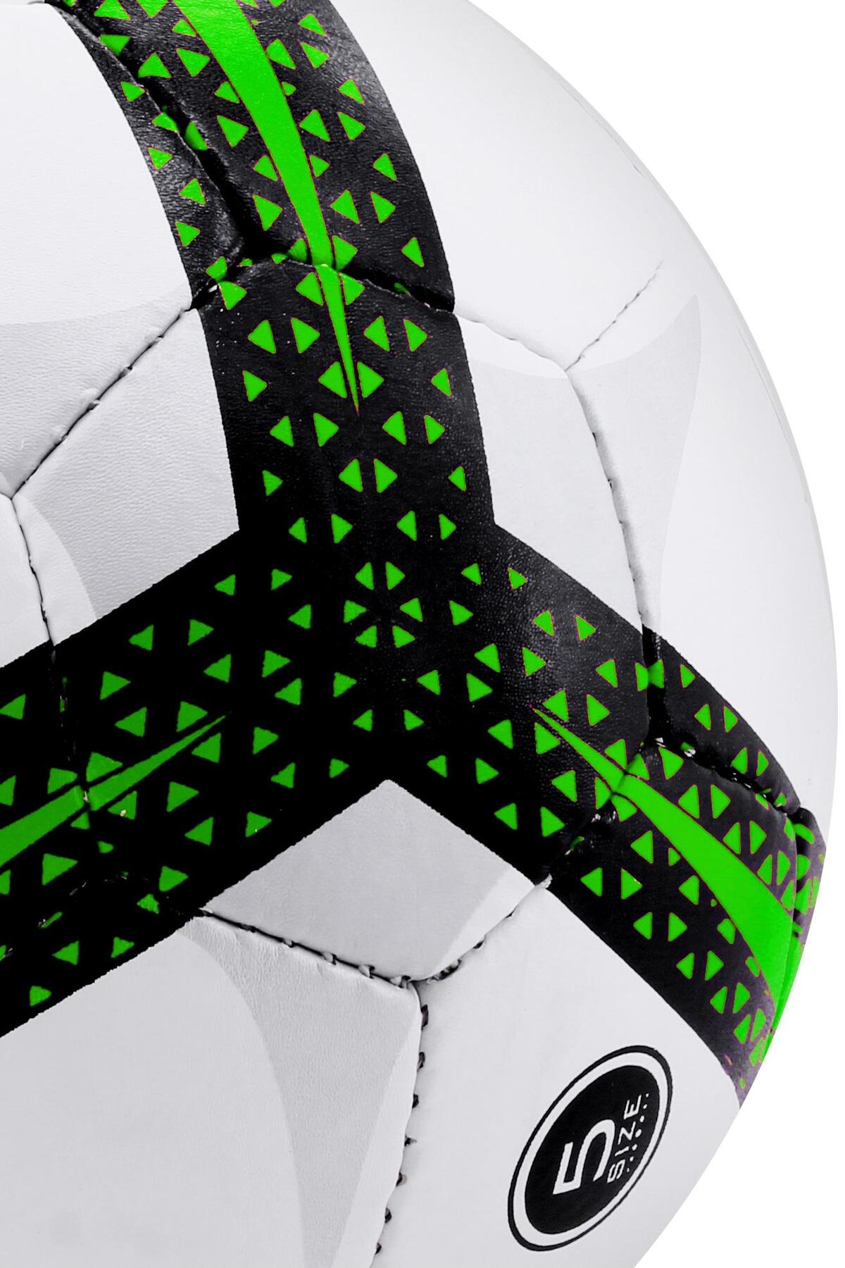 Futbol Topu Pompalı Set Profesyonel El Dikişli Dayanıklı Sert Zemin Halı Saha Topu 099 No:5