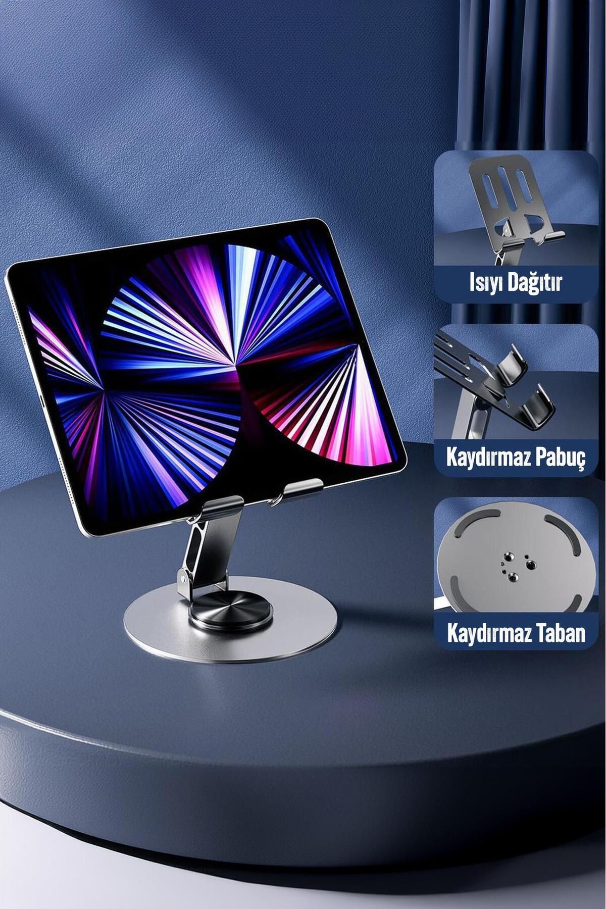 Ayarlanabilir Metal Katlanabilir Telefon Tutucu Tablet Standı Yüksek Kalite 360° S013