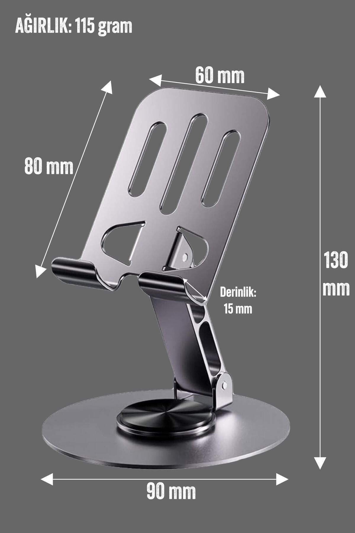 Ayarlanabilir Metal Katlanabilir Telefon Tutucu Tablet Standı Yüksek Kalite 360° S013