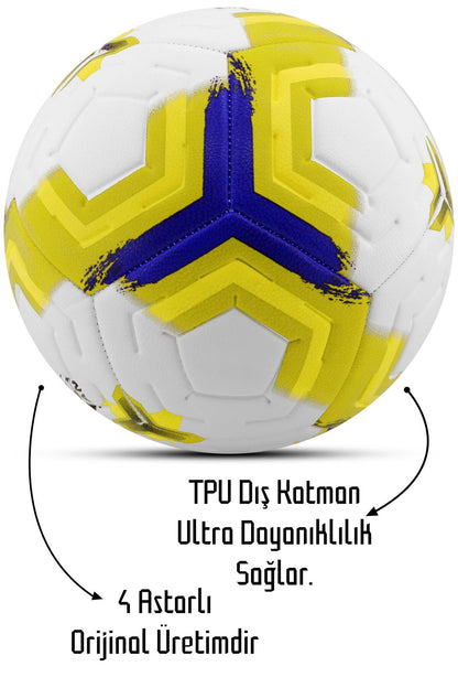 Orijinal Futbol Topu Premiera Sert Zemin Halı Saha Futbol Topu Hibrit Sarı No:5