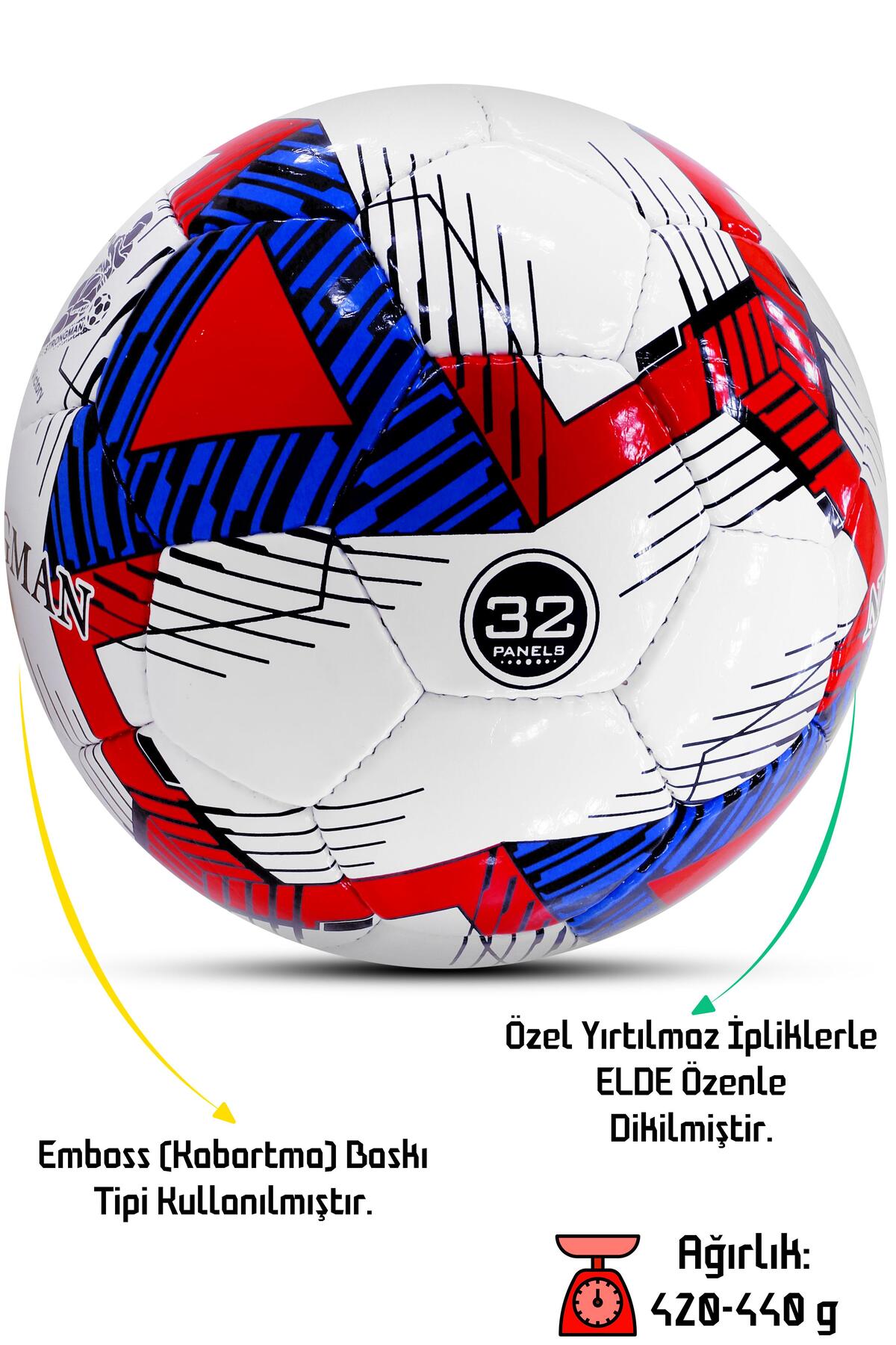 Futbol Topu Pompalı Set Profesyonel El Dikişli Dayanıklı Sert Zemin Halı Saha Topu 701 No:5