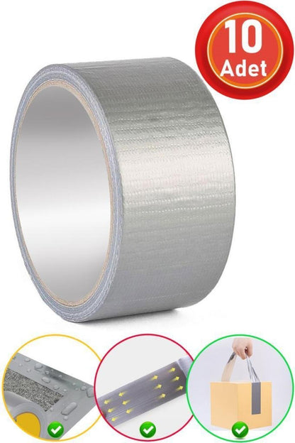Bondit Güçlü Takviye Tamir Bandı Duct Tape Gri 48x10 Metre 10 Adet