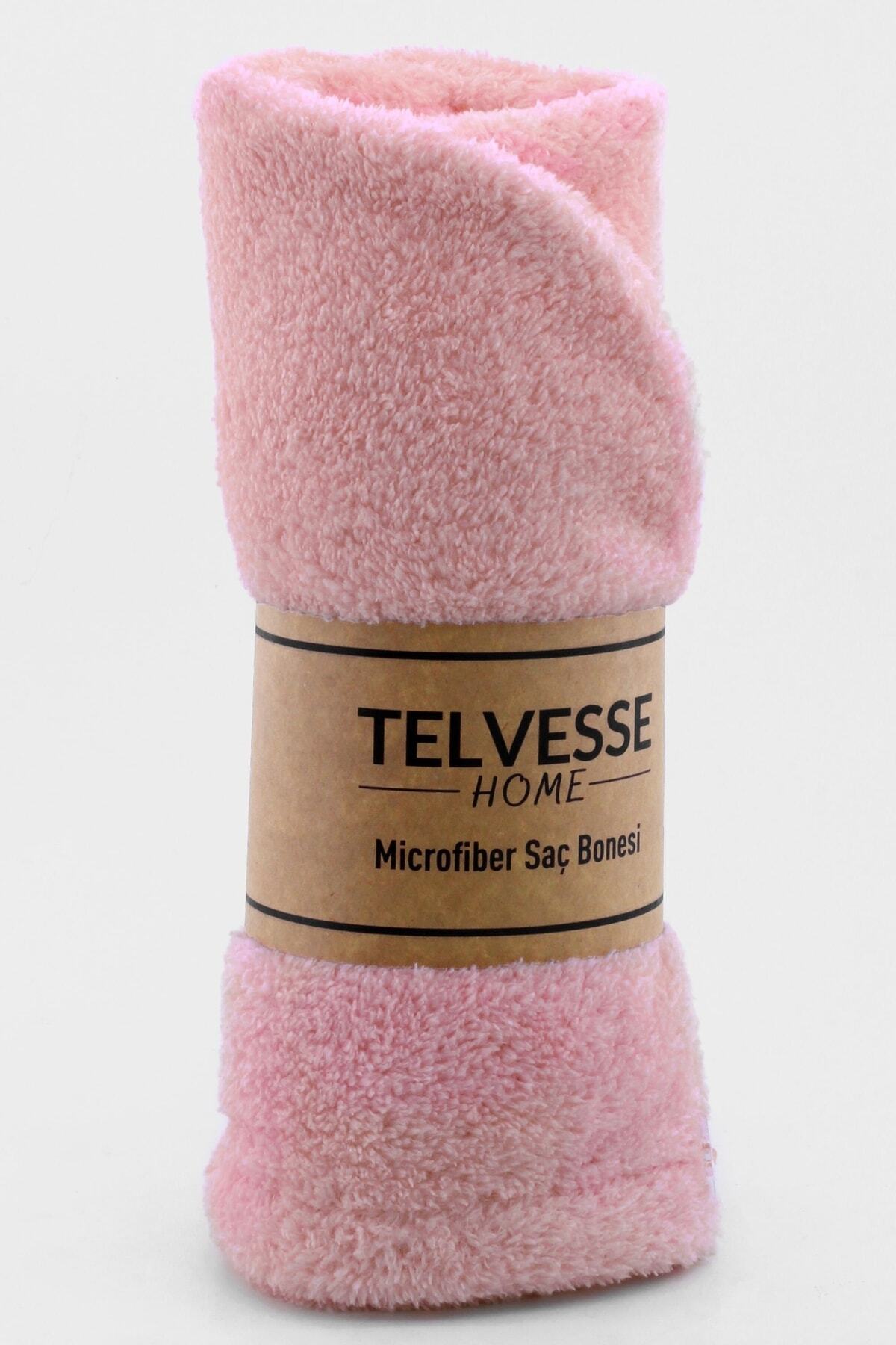 Kalın Mikrofiber Saç Havlusu Plaj Deniz Havuz Bonesi Kurulama Banyo Saç Kurutma Baş Havlusu Pembe