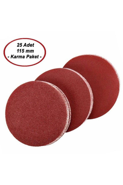 115 Mm Yedek Cırt Zımpara Karma Paket (25 Adet)