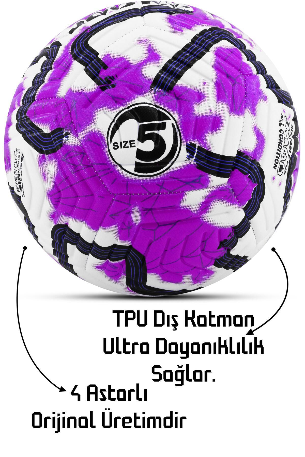 Orijinal Futbol Topu COLOR Pompalı Set Sert Zemin Halı Saha Futbol Topu Hibrit No:5