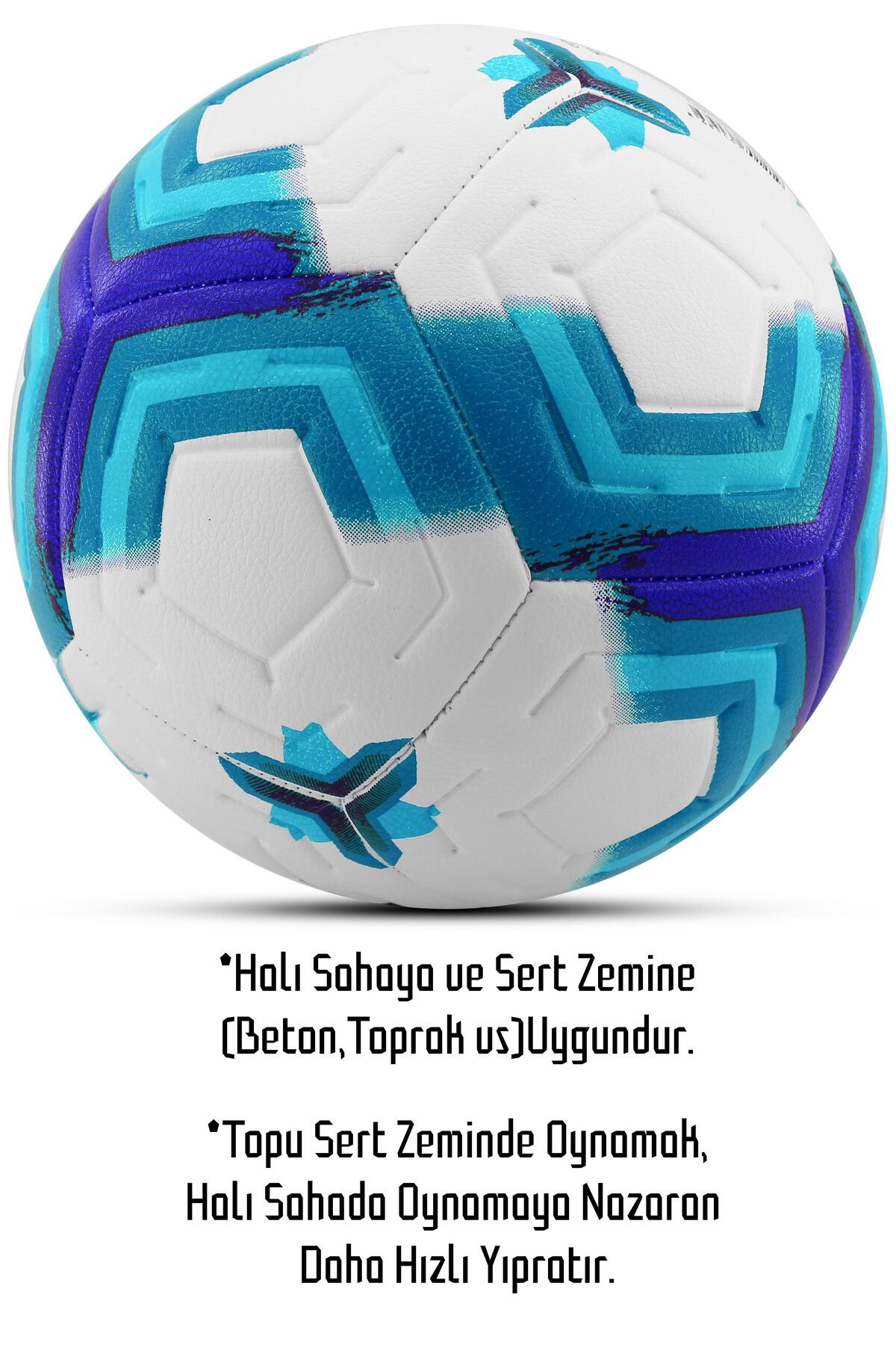 Orijinal Futbol Topu Premiera Sert Zemin Halı Saha Futbol Topu Hibrit Mavi No:5