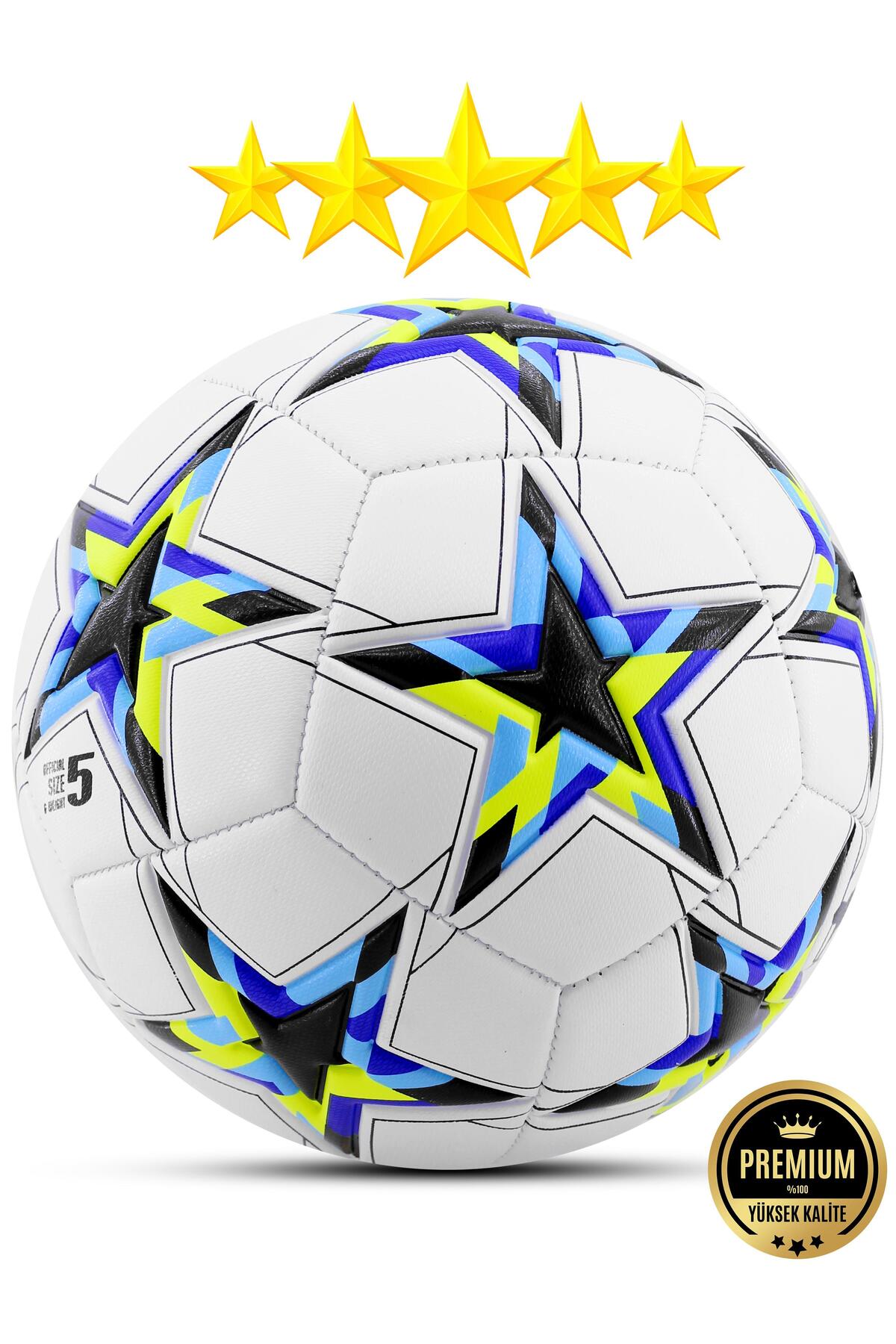 Futbol Topu Şampiyonlar Ligi Topu UCL Halı Saha Sert Zemin Dayanıklı Top No:5 Siyah FT510