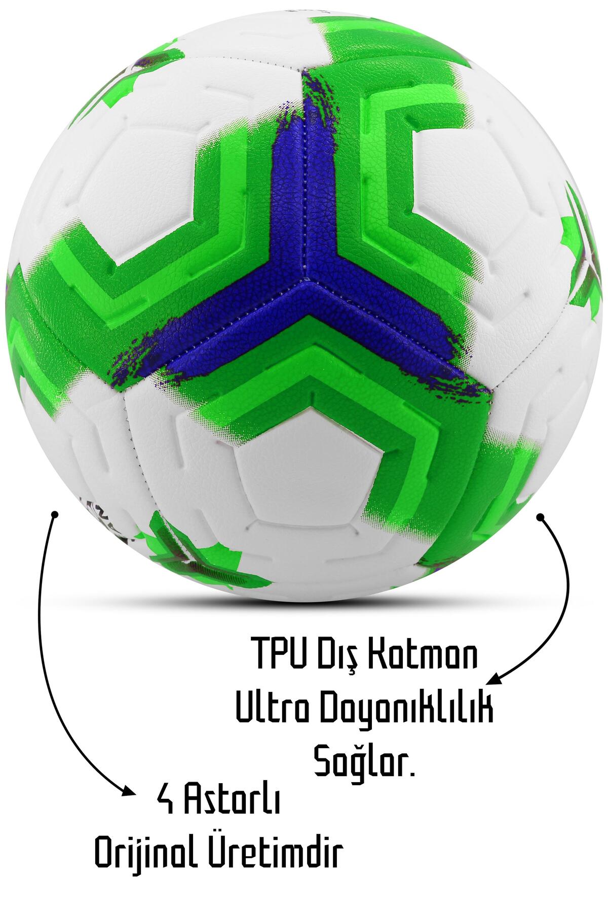 Orijinal Futbol Topu Premiera Sert Zemin Halı Saha Futbol Topu Hibrit Yeşil No:5