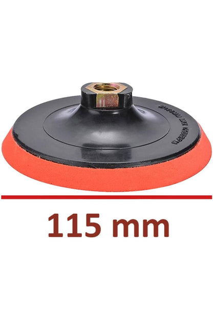 Cırt Zımpara Deliksiz Avuç Taşlama Cırt Taban Altlığı 115 mm M14 + Matkap Aparatı