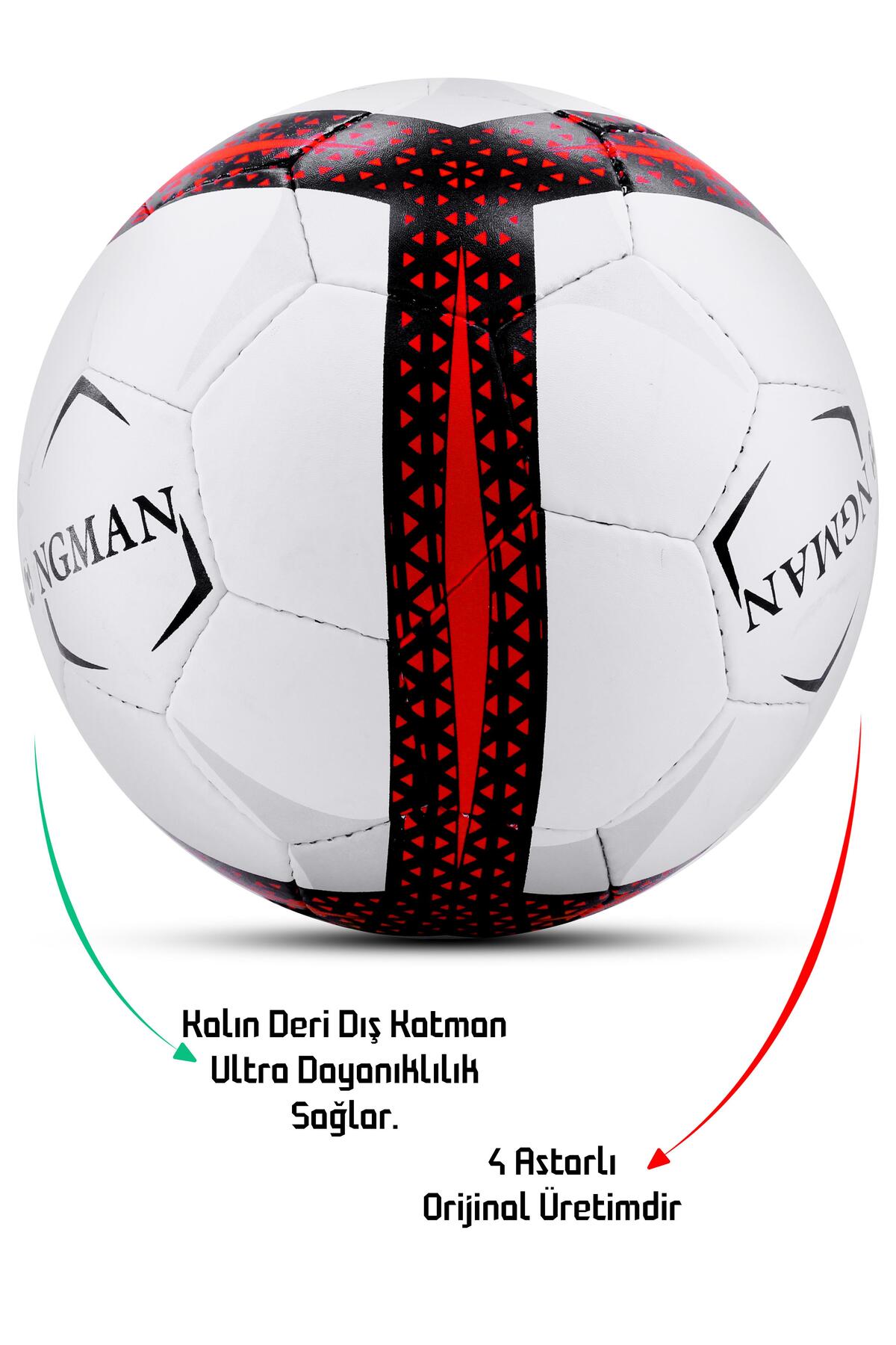 Futbol Topu Pompalı Set Profesyonel El Dikişli Dayanıklı Sert Zemin Halı Saha Topu 099 No:5