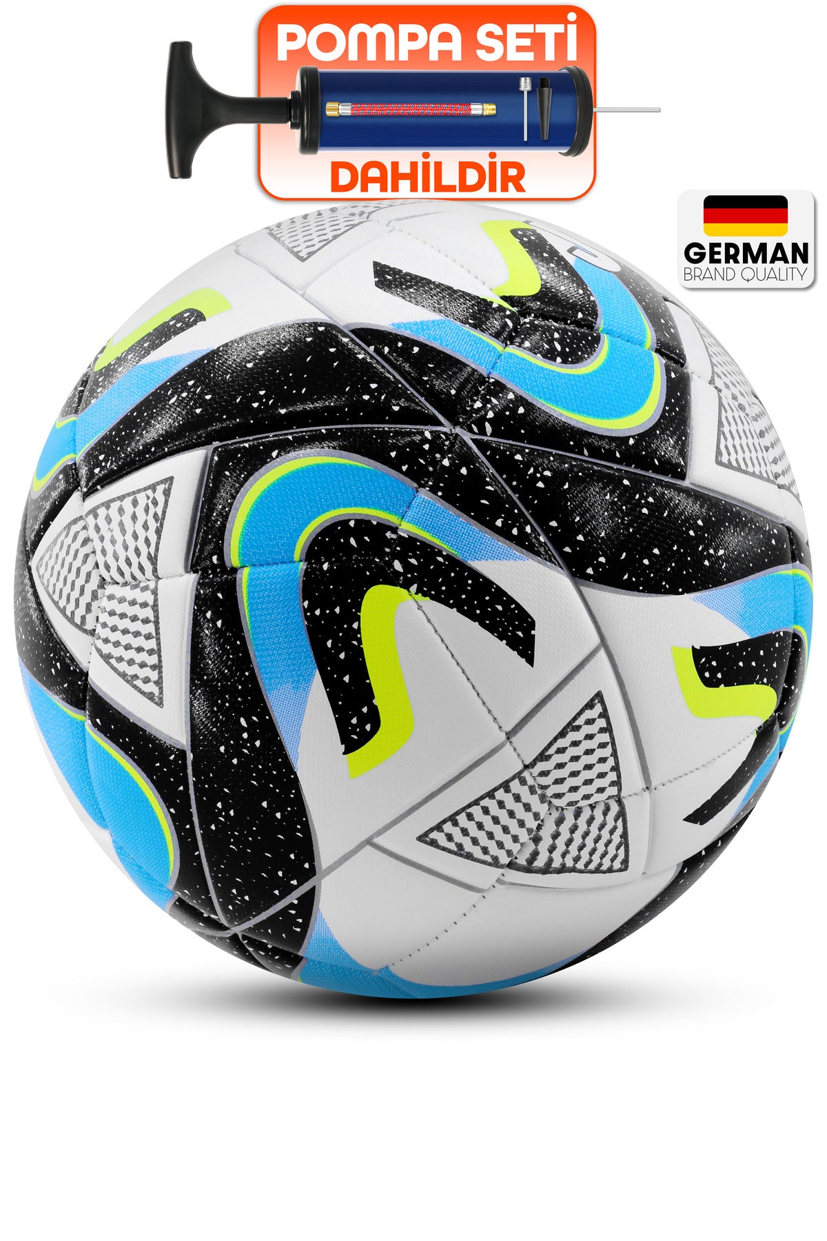 Orijinal Futbol Topu Wind Şişirme Pompalı Sert Zemin Halı Saha Futbol Topu Kırmızı Hibrit No:5.