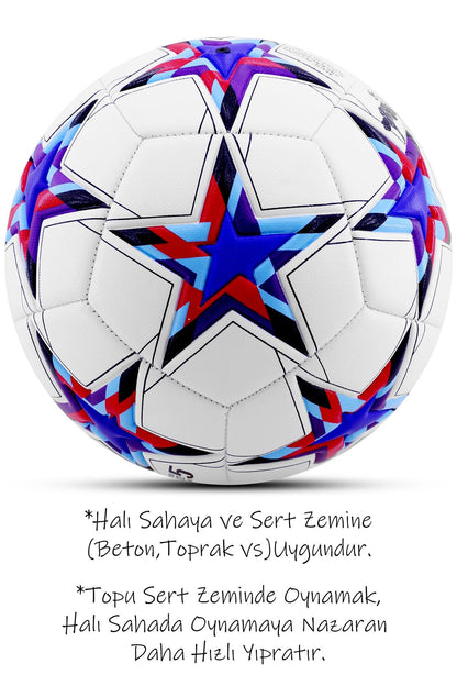 Futbol Topu Şampiyonlar Ligi Topu UCL Halı Saha Sert Zemin Dayanıklı Top No:5 Mavi FT510