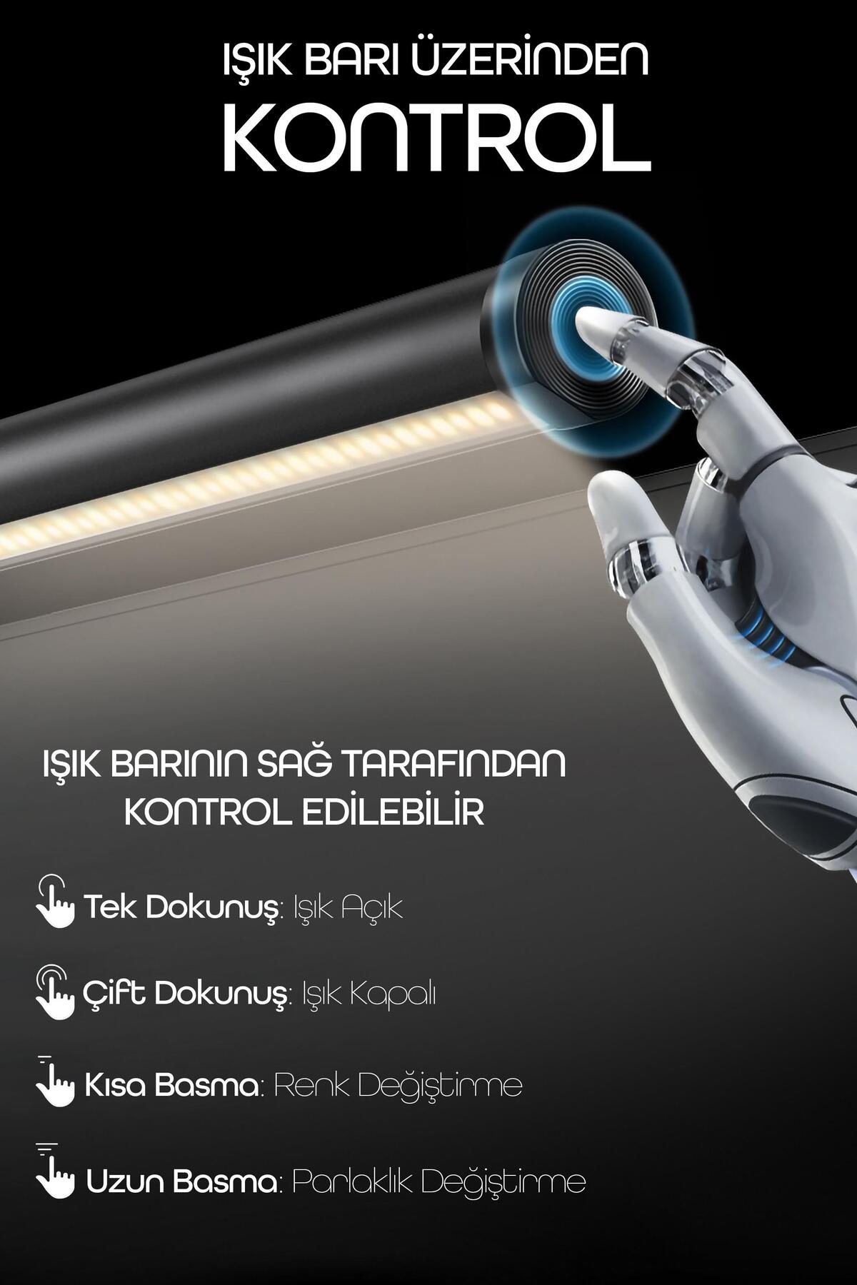 Monitör Işığı Uzaktan Kumandalı Dokunmatik Işık ve Renk Kademesi Ayarlanabilir Ekran Masa Lambası