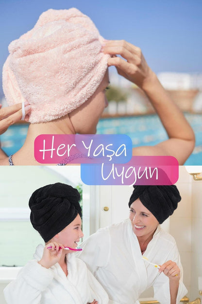 Kalın Mikrofiber Saç Havlusu Plaj Deniz Havuz Bonesi Kurulama Banyo Saç Kurutma Baş Havlusu Turkuaz