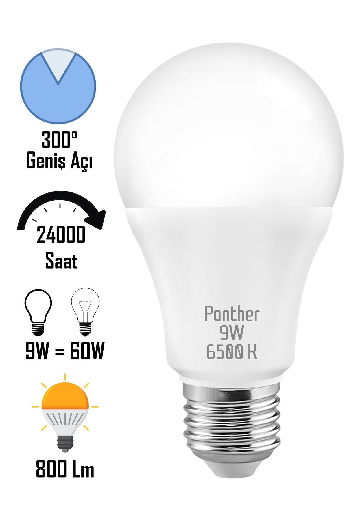 4 ADET 9W Beyaz LED E27 Ampul Tasarruflu Lamba 6500 K Beyaz Işık 800 Lümen 9W=60W