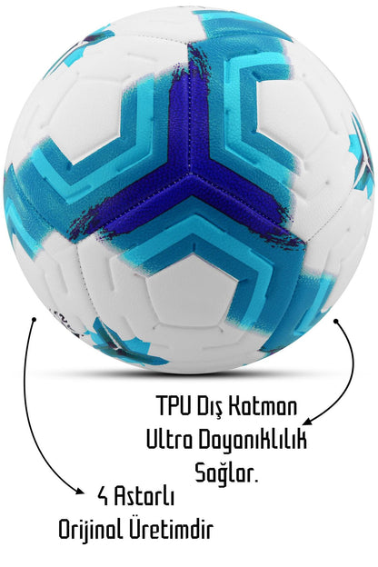 Orijinal Futbol Topu Premiera Sert Zemin Halı Saha Futbol Topu Hibrit Mavi No:5