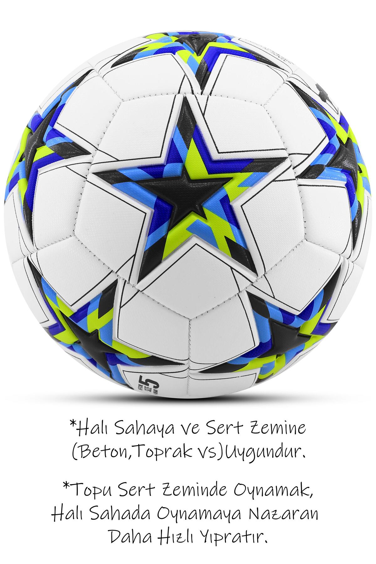 Futbol Topu Şampiyonlar Ligi Topu UCL Halı Saha Sert Zemin Dayanıklı Top No:5 Siyah FT510
