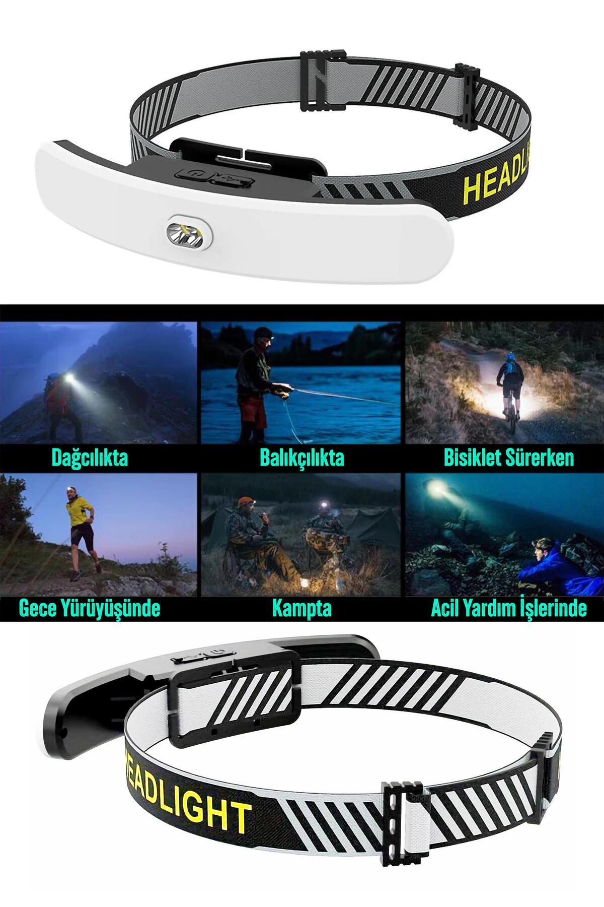 Pro USB Şarjlı Kafa Lambası 2000 Lümen 38 LED Geniş Açı Kamp Lambası Avcı Balıkçı Kafa Feneri 5401