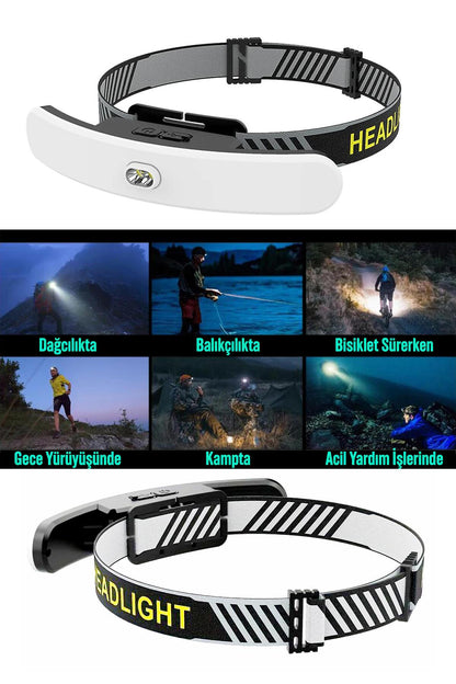 Pro USB Şarjlı Kafa Lambası 2000 Lümen 38 LED Geniş Açı Kamp Lambası Avcı Balıkçı Kafa Feneri 5401