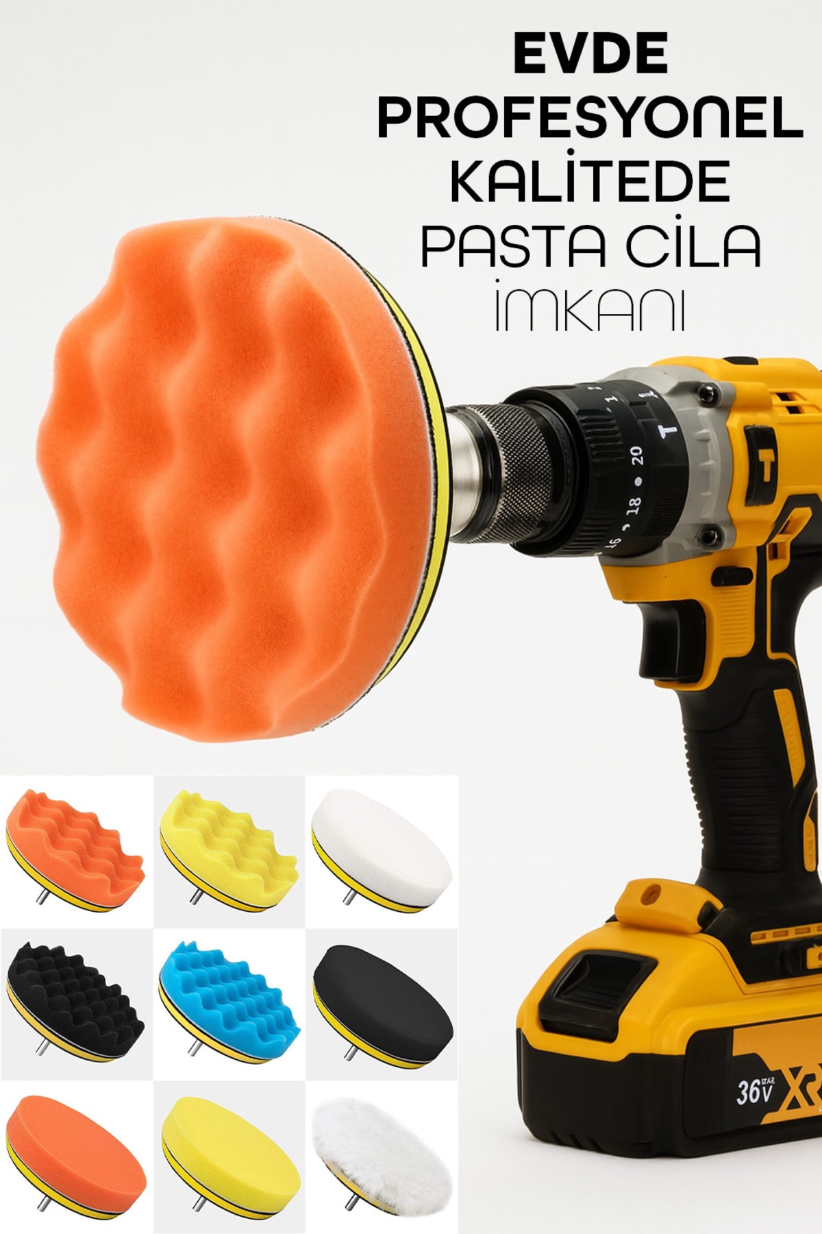 Pasta Cila Polisaj Süngeri Seti 115mm Matkap Uyumlu Pasta Cila Parlatma Pedi Seti 11 Parça Oto Bakım
