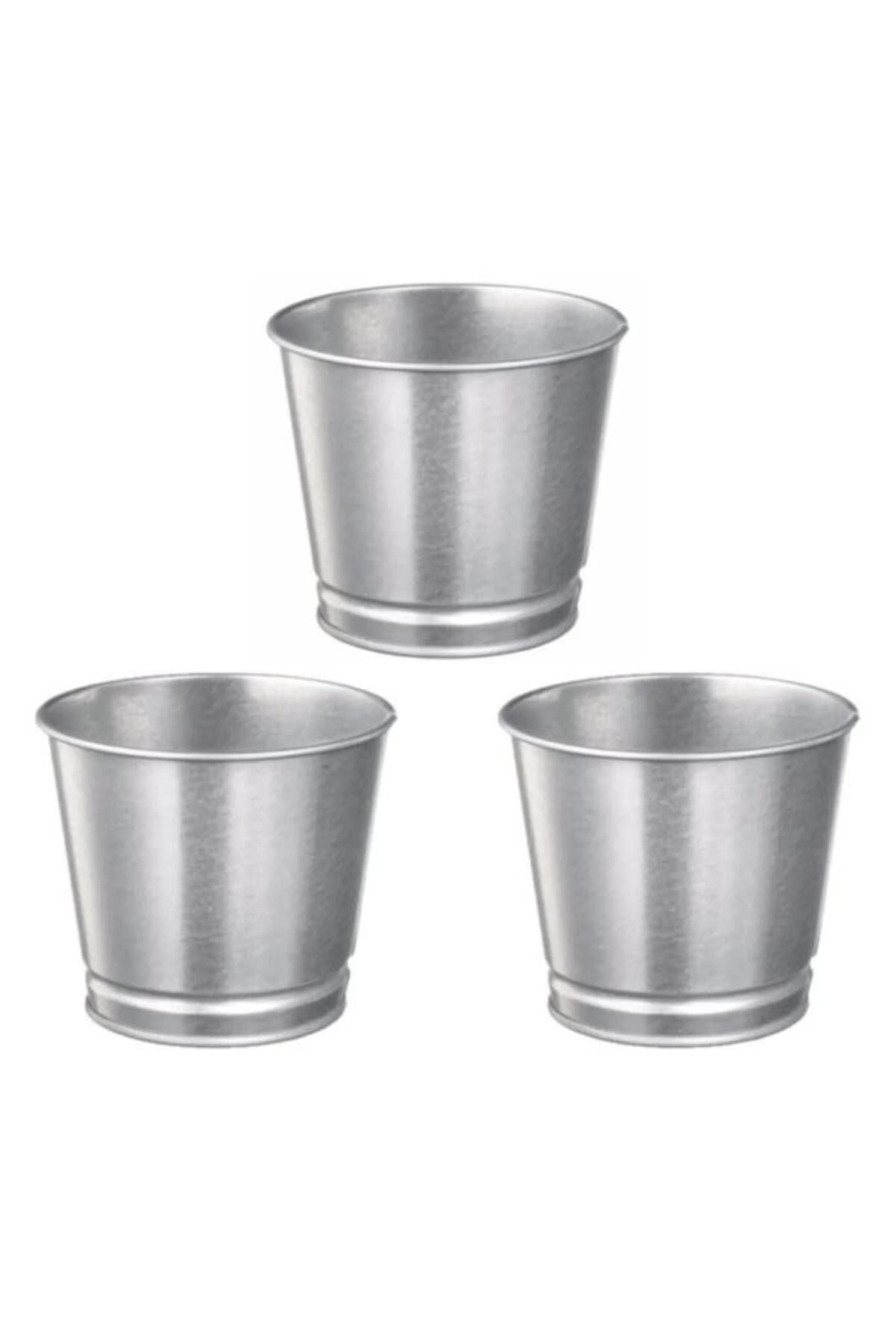 Bıntje Galvanizli Çelik Saksı - 9 Cm X 3 Adet